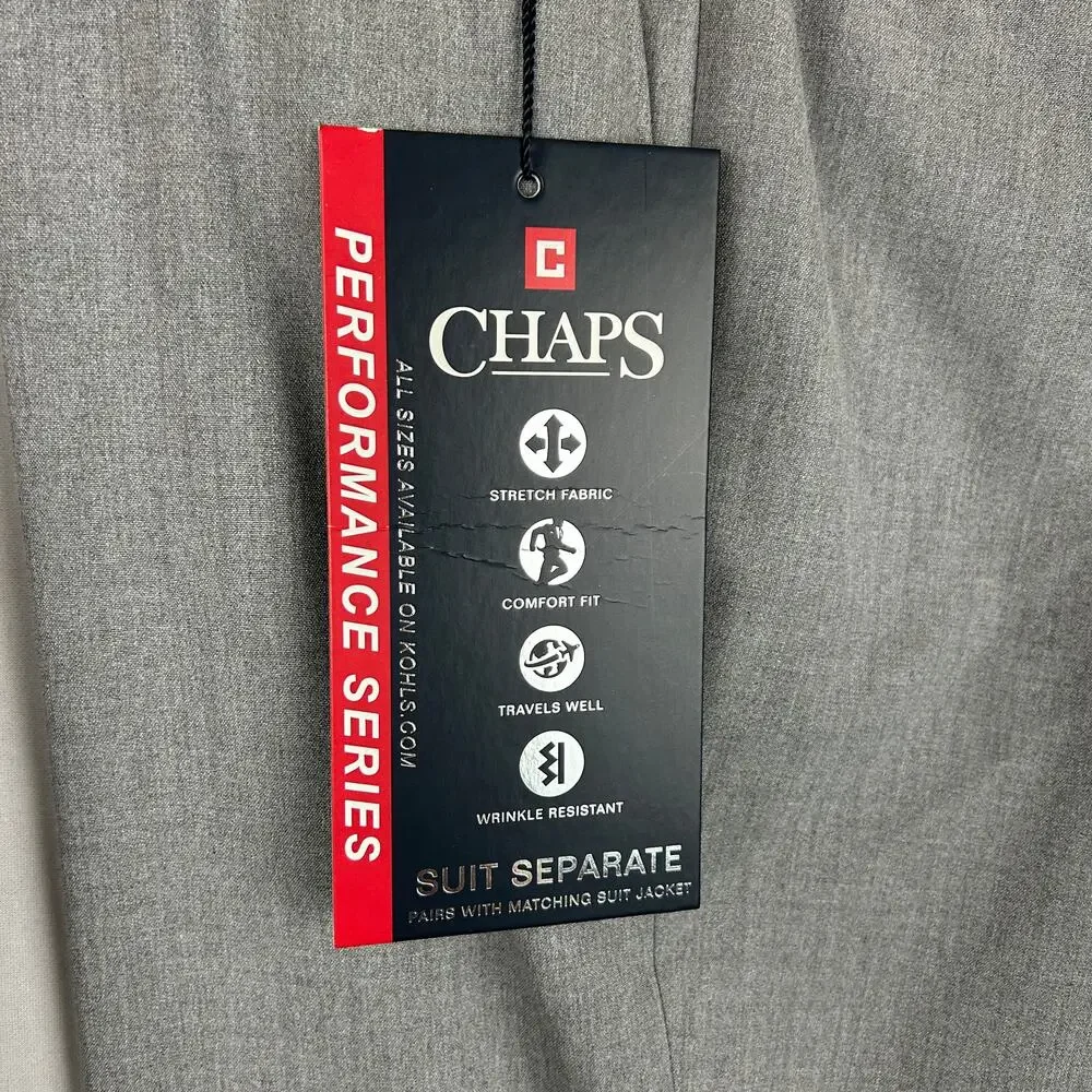 Chaps Performance Suit Wool Blend Jacket and Pants Light Grey Size 48L 38x34